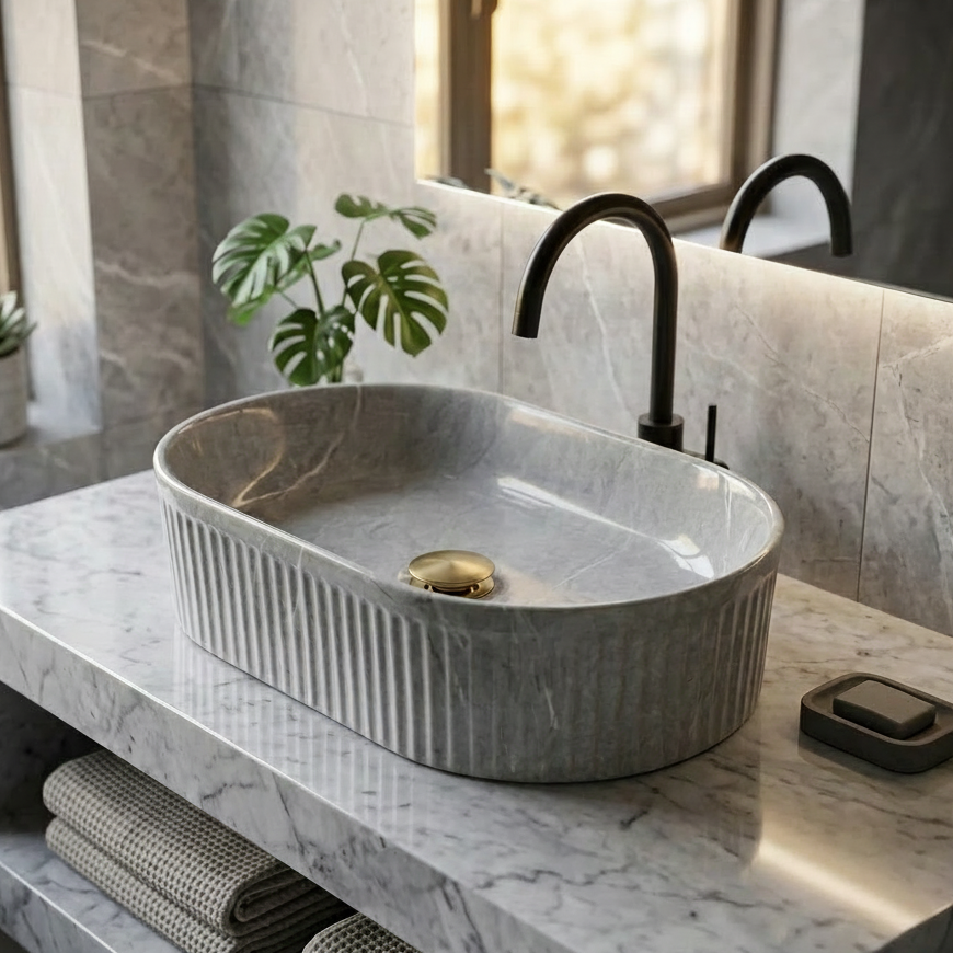 Black Glass Table Top Wash Basin