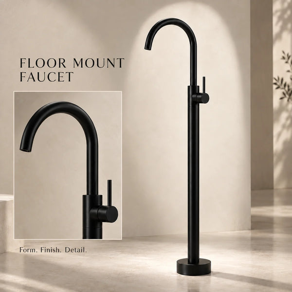 Bassino Free Standing Basin Mixer Tap –  Floor Mounted Faucet for Pedestal Basins