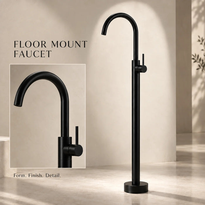 Bassino Free Standing Basin Mixer Tap –  Floor Mounted Faucet for Pedestal Basins