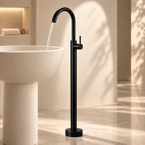 Bassino Free Standing Basin Mixer Tap –  Floor Mounted Faucet for Pedestal Basins