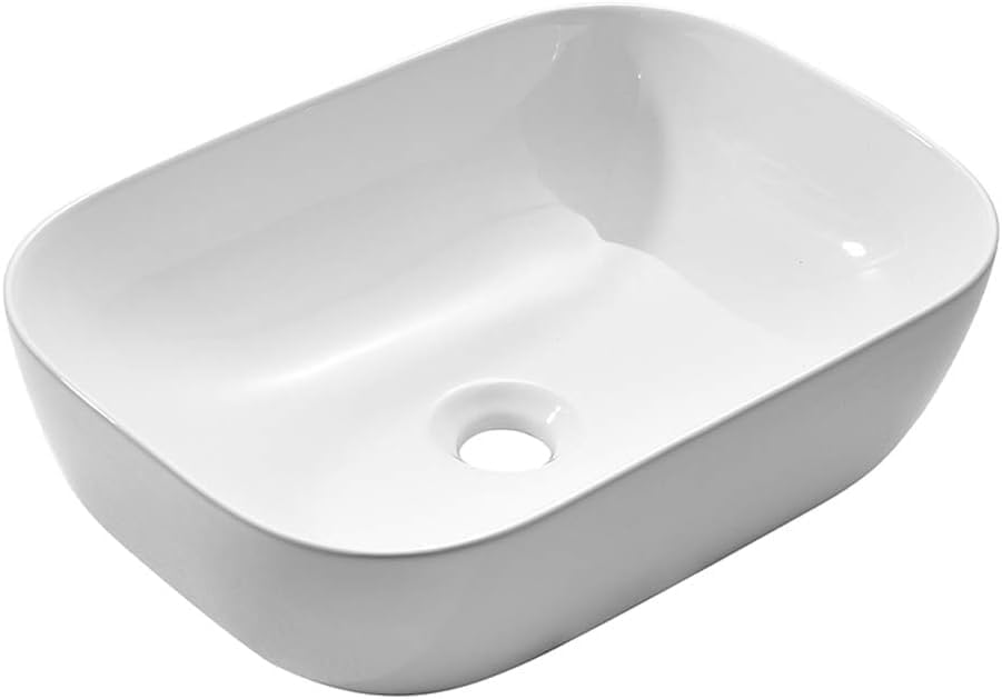 Premium White Table top/Counter top Wash Basin/Vessel sink (18x13x5.5 In) BTT-W52