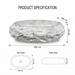 White artificial stone oval table top wash basin 600x400x150 mm with natural rough rock textured exterior, smooth marble-inspired interior and subtle beige veining, luxury designer countertop bathroom sink for modern bathrooms.