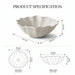 White seashell design table top wash basin 470x390x170 mm featuring elegant scalloped wavy edges, vertically ribbed shell texture and natural speckled finish, luxury designer countertop bathroom sink for modern bathrooms.