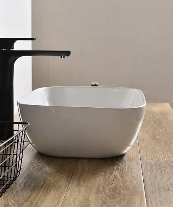 Premium White Table top/Counter top Wash Basin/Vessel sink (18x13x5.5 In) BTT-W52