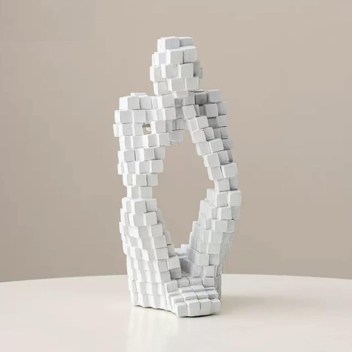 Abstract Geometric Block Human Sculpture – Modern Minimalist Art Piece For Home, Office, Library, Coffee Shop (BSP-8045) L 7 W 10 H 23 CM