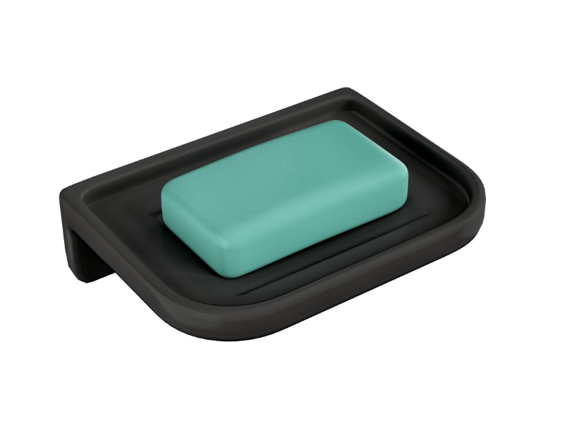 Bassino Bathroom Single Soap Dish-Glossy Black