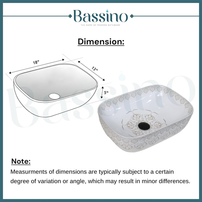 Premium Designer Table top Wash Basin (18x13x5.5 In) BTT-1457