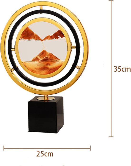 Glass Quicksand Painting, Moving Sand Art Picture 3D Glass Deep Sea Sandscape Flowing Sand Frame Desktop Ornaments Quicksand Painting (Color : Blue) (BSP-1374)