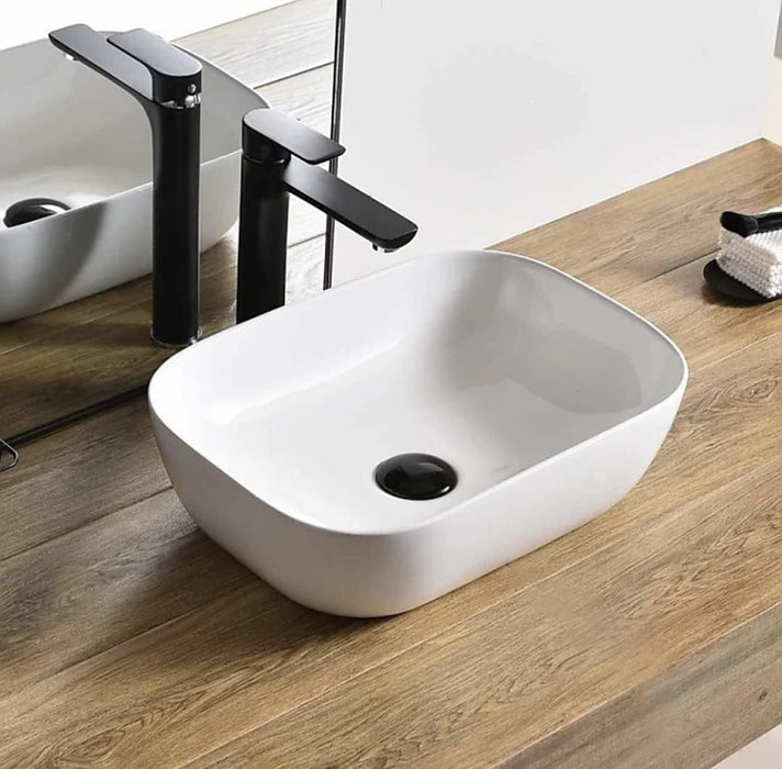 Premium White Table top/Counter top Wash Basin/Vessel sink (18x13x5.5 In) BTT-W52