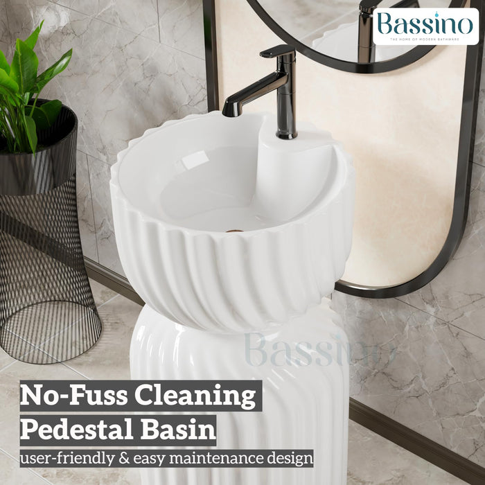 Ceramic Pedestal Wash Basin,BPB-680,size-18x18x33 Inch