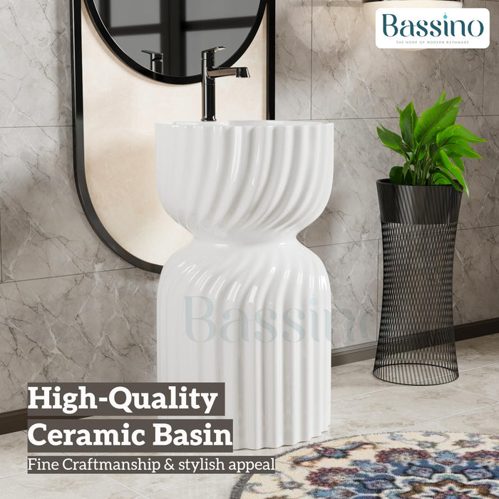 Ceramic Pedestal Wash Basin,BPB-680,size-18x18x33 Inch
