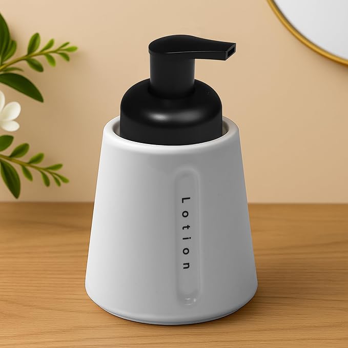 Ceramic Liquid Soap Dispenser – Premium Textured Design White