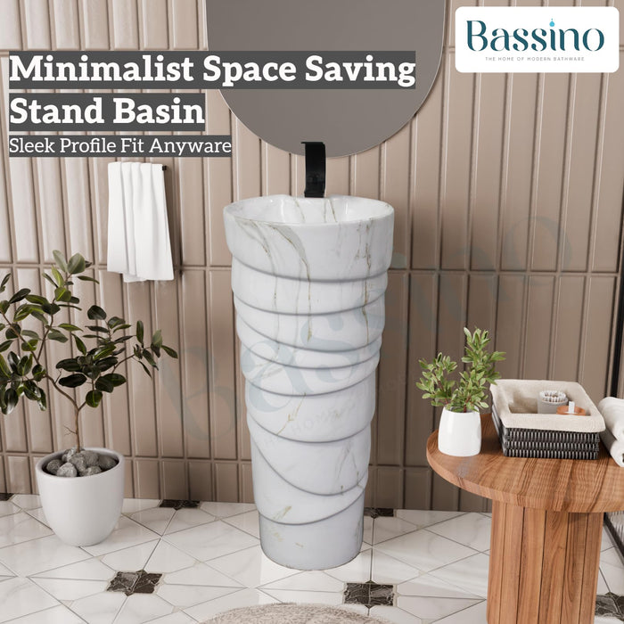 Ceramic Pedestal Wash Basin,BPB-645,size-15x15x34 Inch