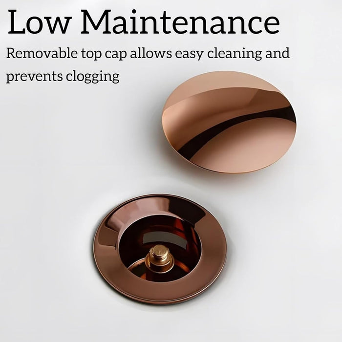 5" Rose Gold Glossy Brass Pop Up Full Thread Waste Coupling 32 MM