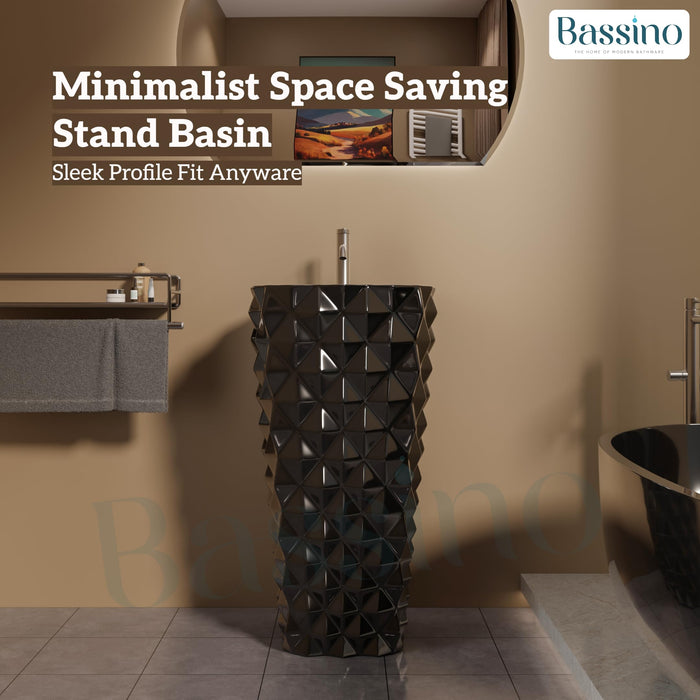 Ceramic Pedestal Wash Basin,BPB-657,size-17x17x32 Inch