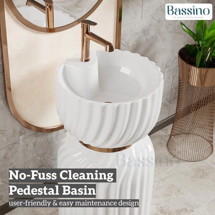 Ceramic Pedestal Wash Basin,BPB-756,size-18x18x33 Inch