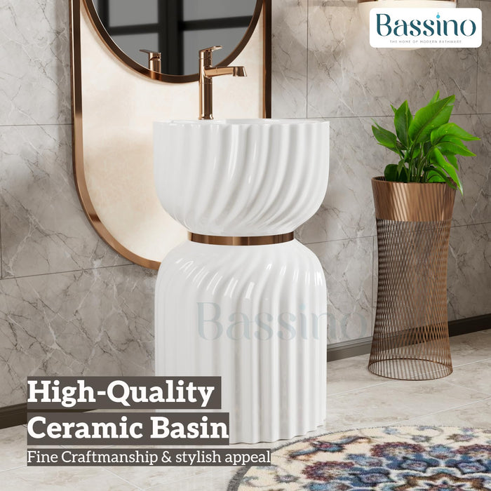 Ceramic Pedestal Wash Basin,BPB-756,size-18x18x33 Inch