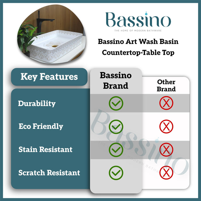 Premium Designer Table top/Counter top Wash Basin/Vessel sink (24x14x4.5 In)BTT-755-IN