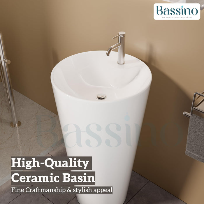 Ceramic Pedestal Wash Basin,BPB-656,size-18x18x32 Inch