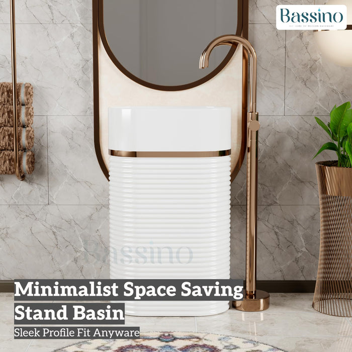 Ceramic Pedestal Wash Basin(size-20x14x33 Inch)BPB-743