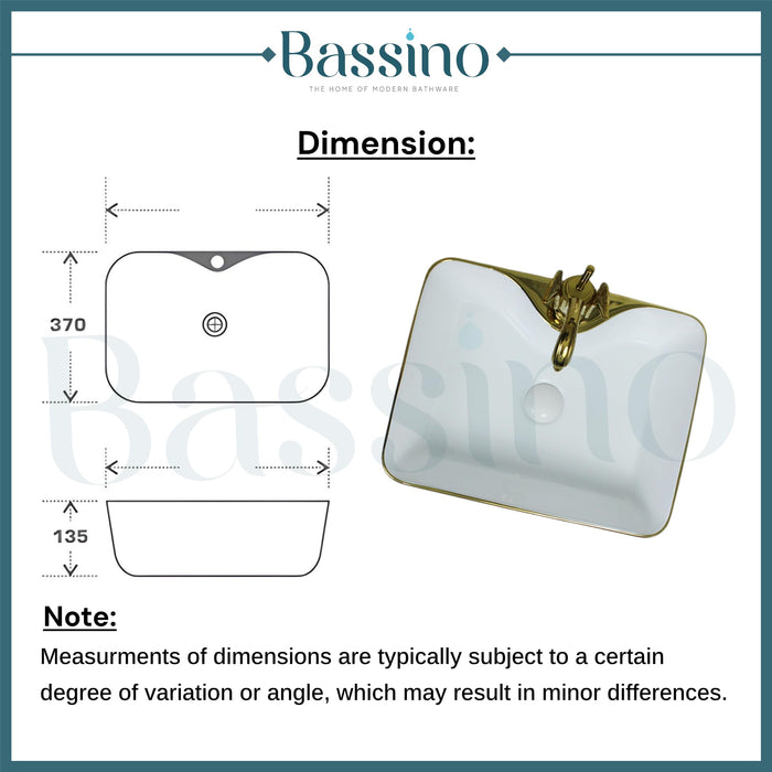 Premium Designer Table top/Counter top Wash Basin/Vessel sink (19x15x5.5 In) BTT-1144