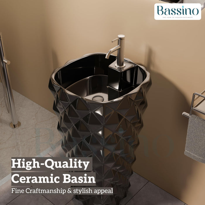 Ceramic Pedestal Wash Basin,BPB-657,size-17x17x32 Inch