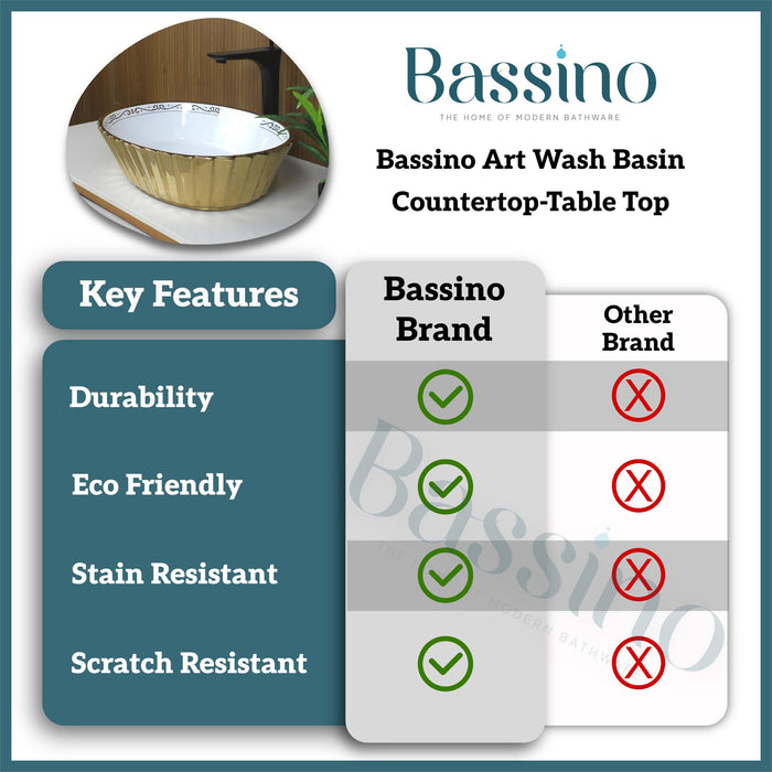 Premium Designer Table top/Counter top Wash Basin/Vessel sink (20x15x5 In) BTT-0175