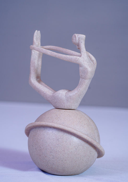 Modern Abstract Yoga Pose Sculpture on Sphere 9 Inch (BSP-8036)