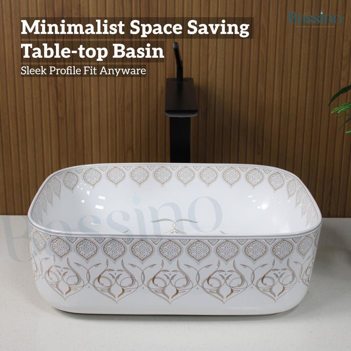 Premium Designer Table top/Counter top Wash Basin/Vessel sink (16x12x6 In) BTT-753-IN