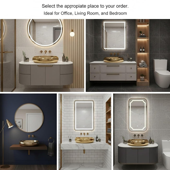 Premium Oval Gold Ceramic Table Top Basin (24x16x6 In) BTT-11546