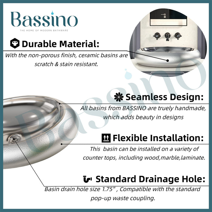 Premium Designer Table top/Counter top Wash Basin/Vessel sink (24x16x6 In) BTT-11273-IN