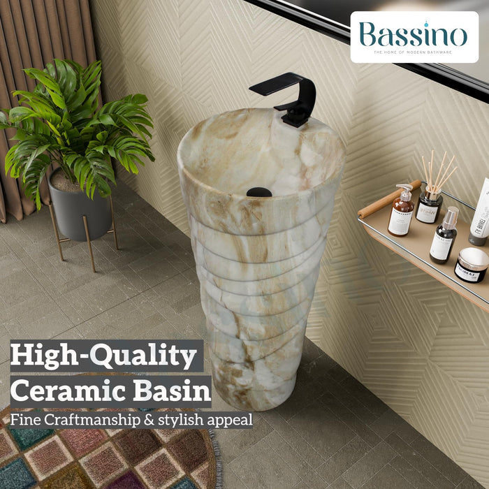 Ceramic Pedestal Wash Basin,BPB-646,size-15x15x34 Inch