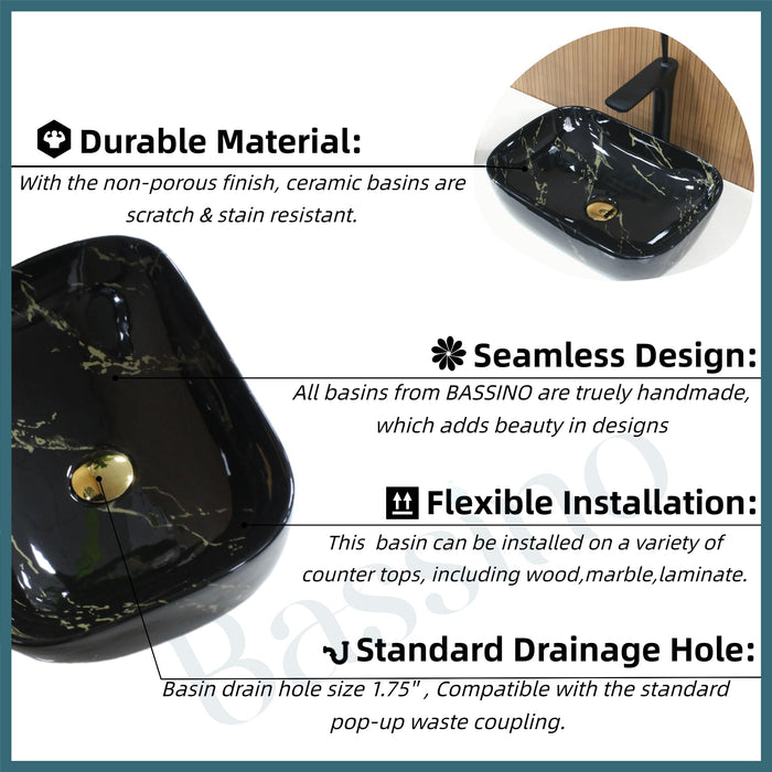Premium Designer Table top Wash Basin (18x13x5.5 In) BTT-797-IN