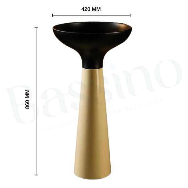 Ceramic Pedestal Wash Basin,size-17x17x34 Inch