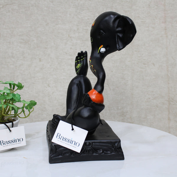 Lord Ganesha Black idol/statue for home and office,table top decor item,Hindu Religious Statue