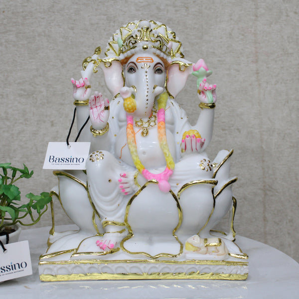 Lord Ganesha multicolor idol/statue for home and office,table top decor item,Hindu Religious Statue
