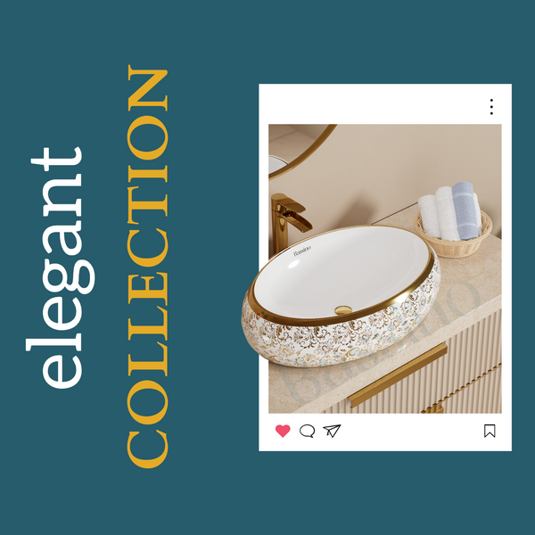 Premium Designer Table top/Counter top Wash Basin/Vessel sink (24x16x6 In) Gold