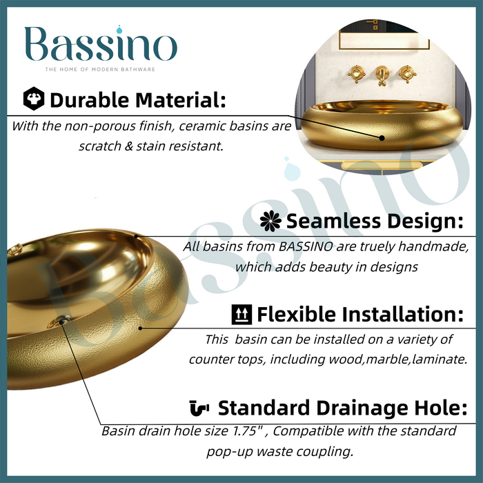 Premium Designer Table Top Wash Basin (24x16x6 In) BTT-1218