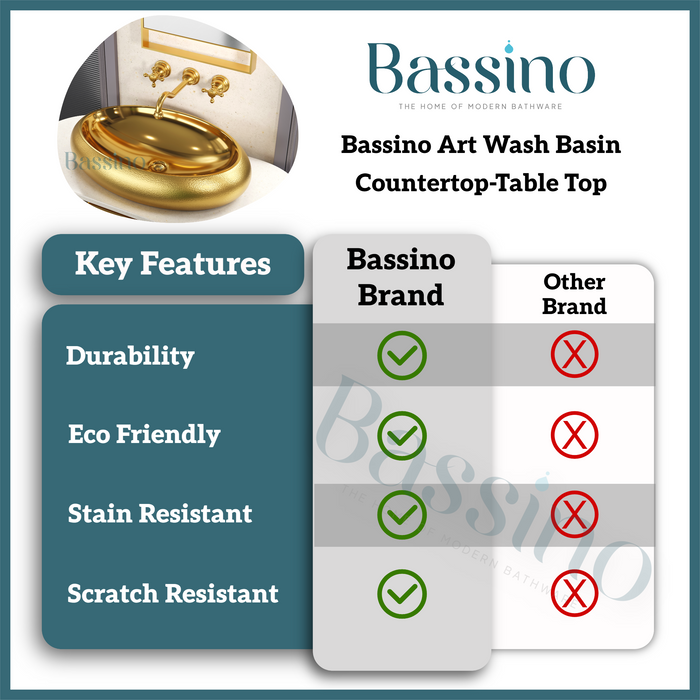 Premium Designer Table Top Wash Basin (24x16x6 In) BTT-1218
