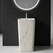 Bassino 15.7" White Marble Pedestal Basin
