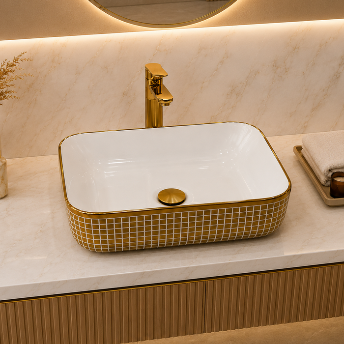 Bassino 16" x 12" Luxury Rectangular Countertop Wash Basin