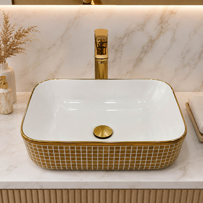 Bassino 16" x 12" Luxury Rectangular Countertop Wash Basin