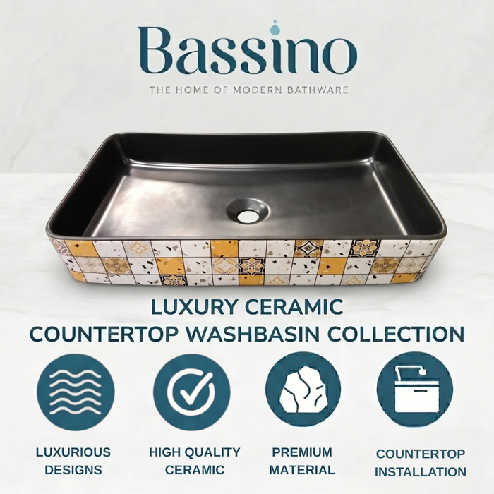 Bassino 24" Rectangular Countertop Wash Basin 