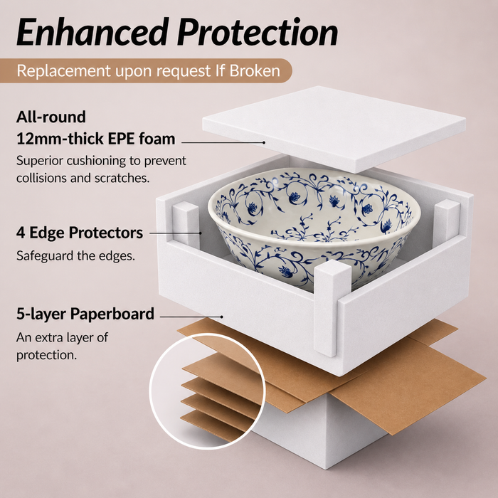Bassino Floral Art Round Countertop Wash Basin