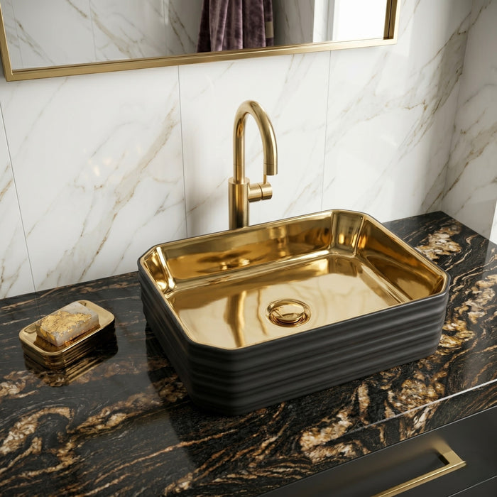 Bassino Luxury Gold Finish Countertop Wash Basin 
