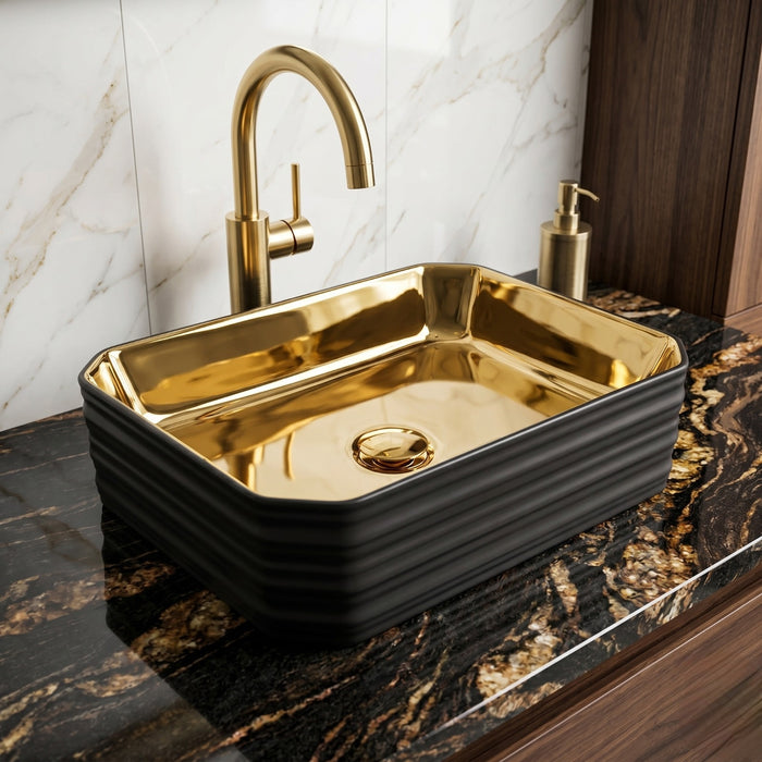 Bassino Luxury Gold Finish Countertop Wash Basin 