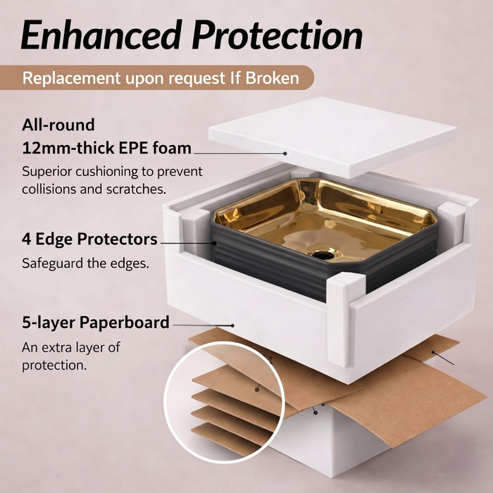 Bassino Luxury Gold Finish Countertop Wash Basin 