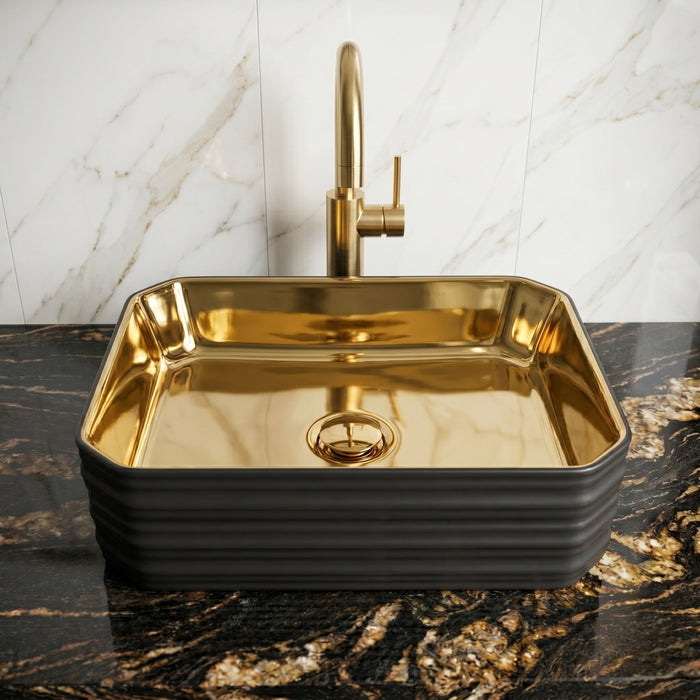 Bassino Luxury Gold Finish Countertop Wash Basin 