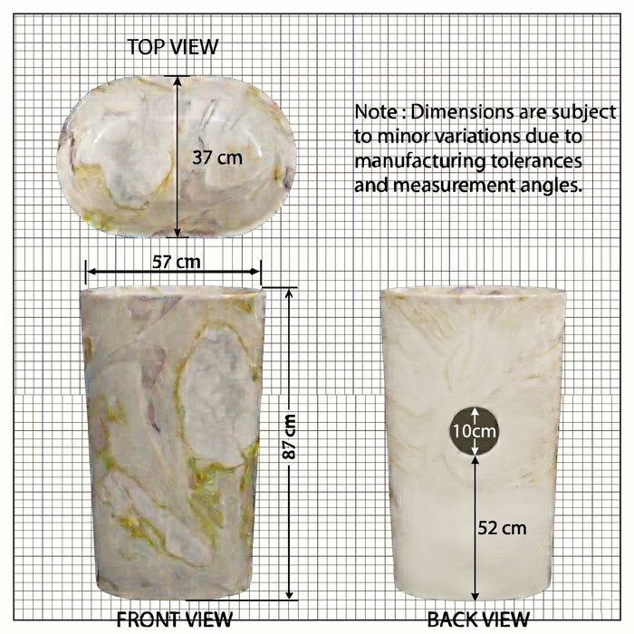 Bassino Marble Effect Pedestal Basin