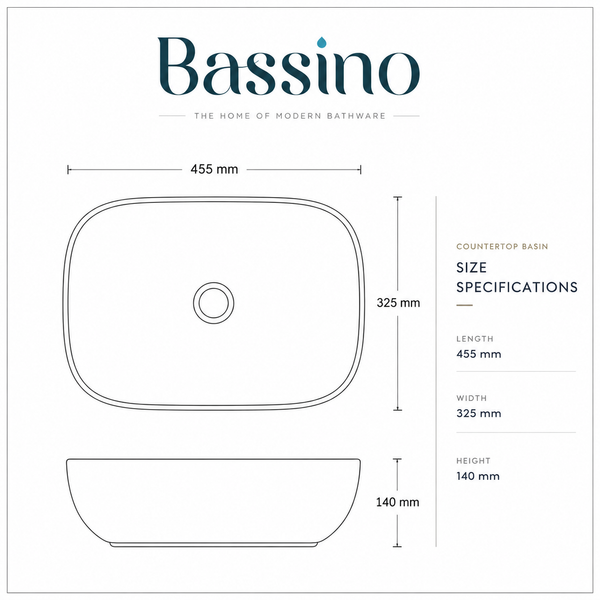 Bassino Matte Peach Countertop Wash Basin – Modern Ceramic Vessel Sink (17.9" x 12.8" x 5.5")